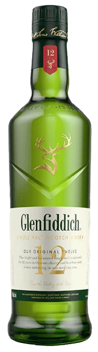 Glenfiddich 12 Year Old Single Malt Whisky 1L bottle front view