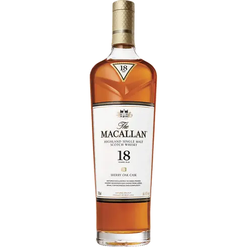 The Macallan 18 Year Old Sherry Oak Single Malt Scotch Whisky 750ml bottle
